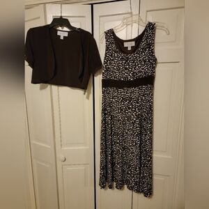 Chic Brown and Cream Chelsea Suite Dress Size 12P NWT